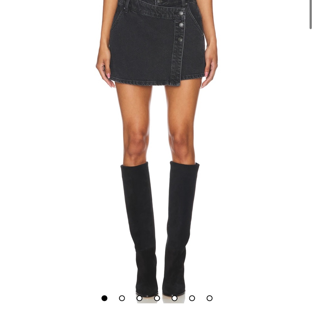 We The Free Black Denim Skirt